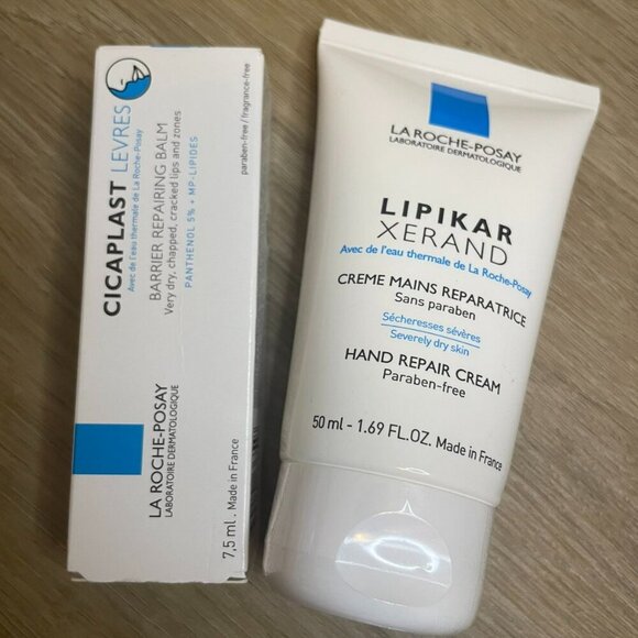 La roche Posay SET 2 - Hand Cream, CICAPLAST LEVRES BARRIER REPAIRING BA… - Picture 1 of 4